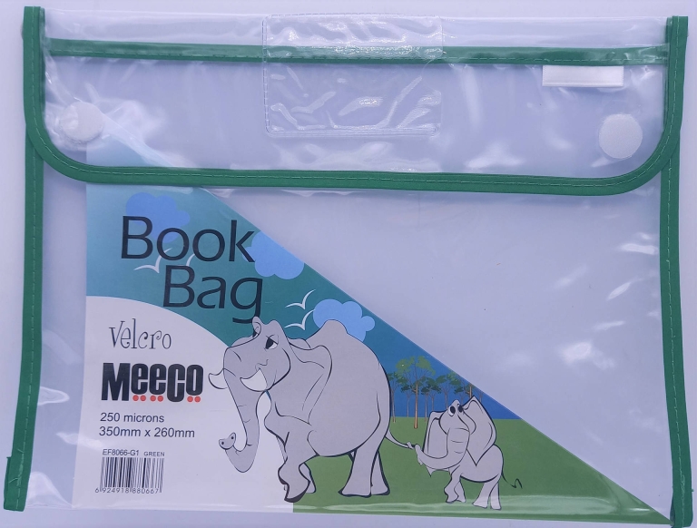 Book Bag Assorted Vinyl Trim Velcro B58999 Caxton Books